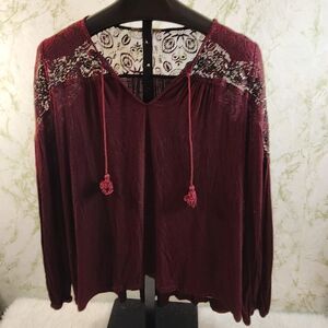 Maurices Sheer Trim Lace Top